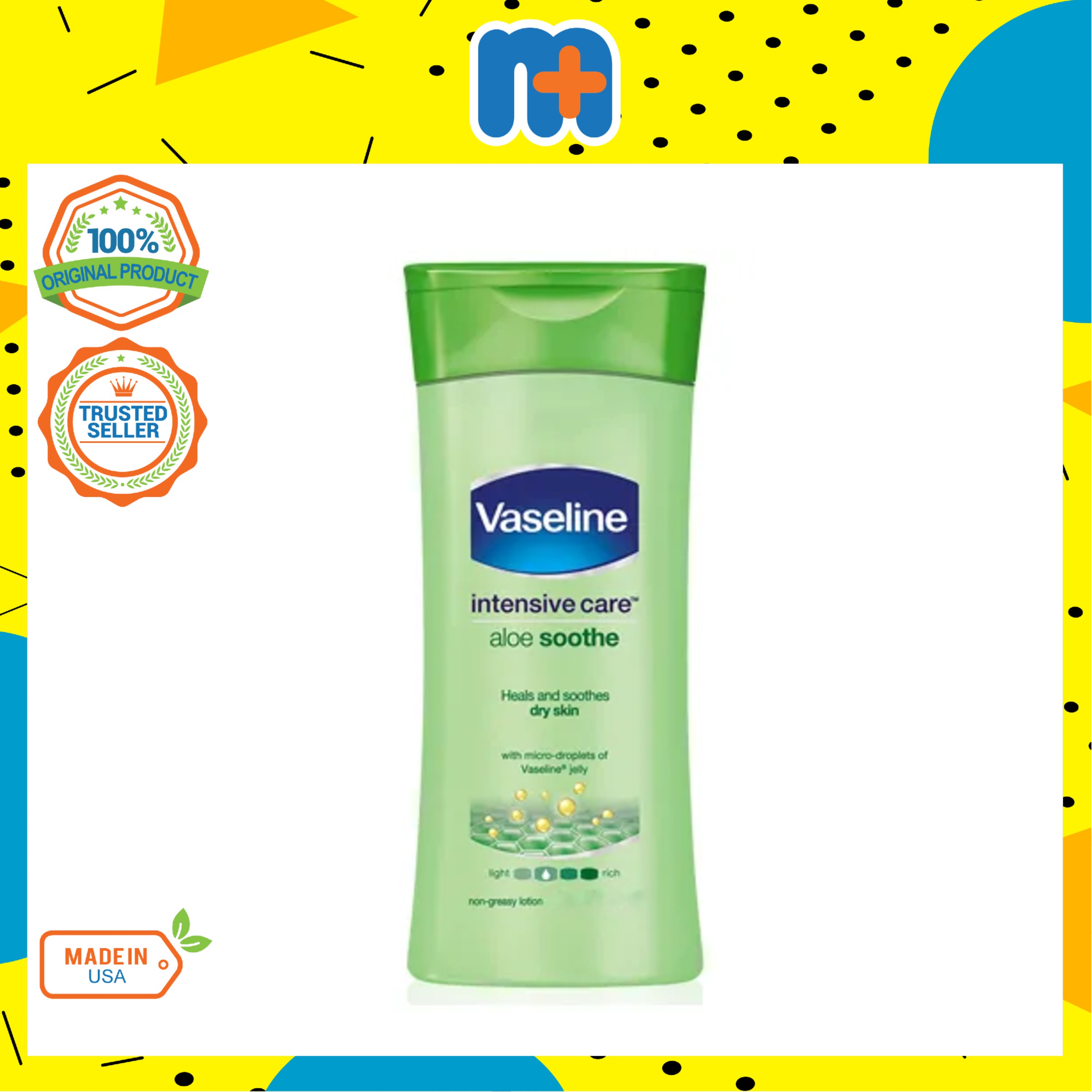 VASELINE INTENSIVE CARE ALOE SOOTHE LOTION 200ML (GREEN)